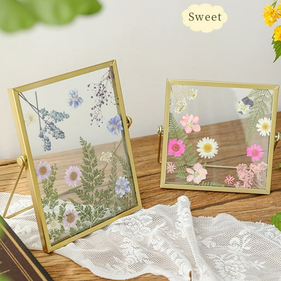 VINOIC Metal Photo Frame Flower Specimen Display for Tabletop