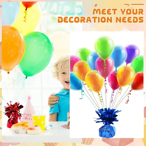 VINOIC Metallic Balloon Weights for Birthday Party Favors, Black Heavy Duty Balloon Holders for Graduation Christmas Wedding Decorations