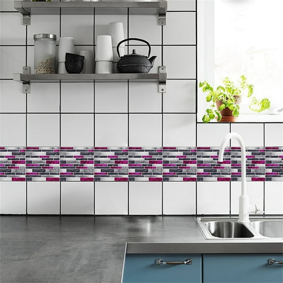 VINOIC Peel Stick Wall Tiles 10PC 6x6 Inch for Kitchen Bathroom Border Backsplash Decor