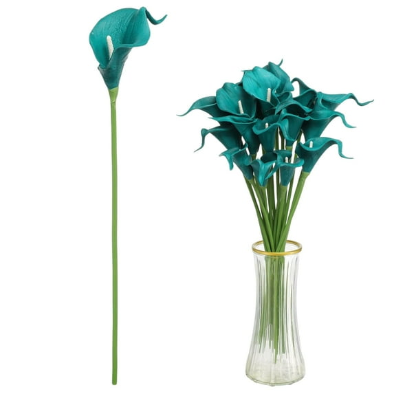 VINOIC Single Stem Artificial Calla Lily, Realistic 14 Inch Faux Flower, Sustainable Home Kitchen Wedding Table Decoration Centerpiece Arrangement, White