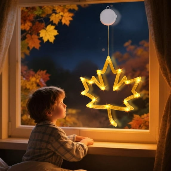 VINOIC Suction Cup Decoration Light, LED IP55 Rated Design, Perfect for Window and Hanging Displays, Autumn Themed Luminous Decor for Home and Event