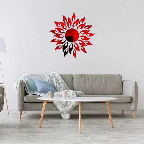 VINOIC Sunflower Wall Decal, 3D Acrylic Mirror Sticker for DIY Home Bedroom Decor