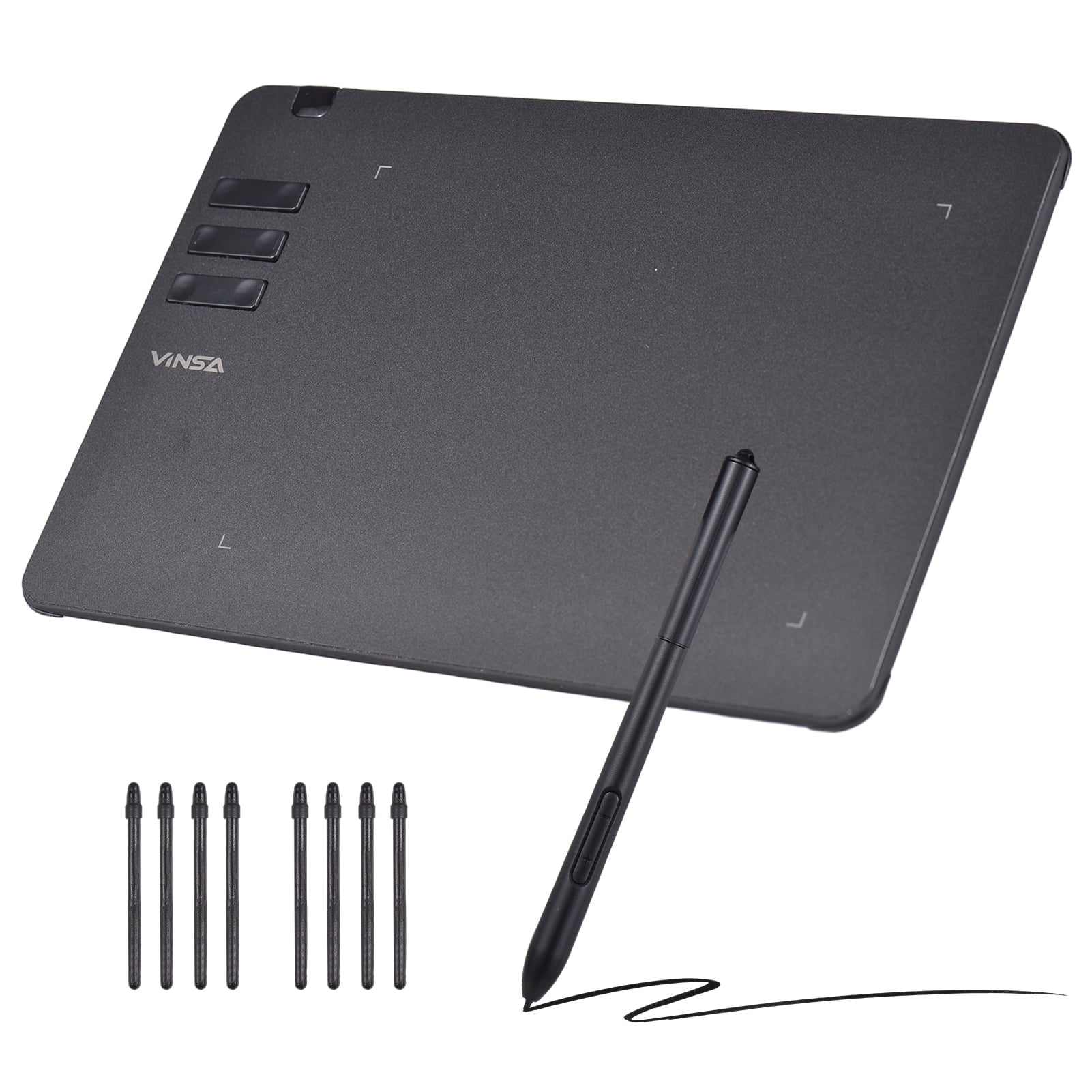 VINSA T605 Graphics Drawing Tablet, Ultra thin Art Creation Sketch, Battery free Stylus, 8192