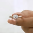 thumbnail image 1 of VINSON 1.50 Carat Oval Moissanite East West Engagement Ring - Solitaire Wedding Ring - Cathedral Ring, 1 of 8