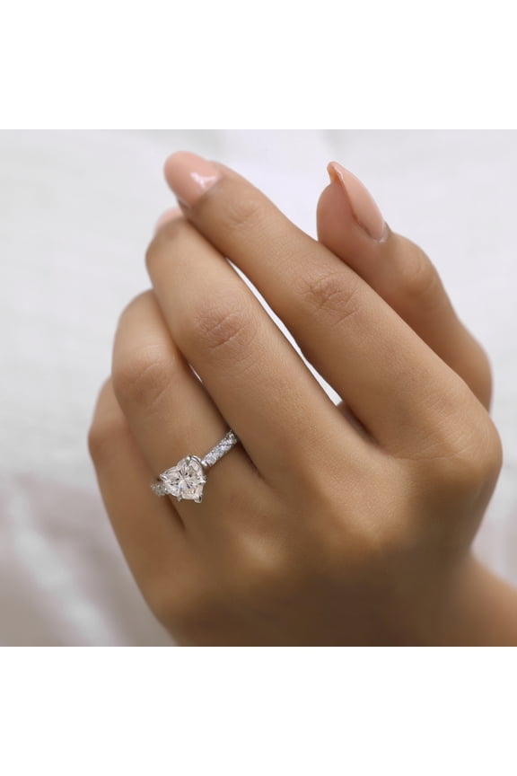 2 Ct Heart Shaped Moissanite Engagement Ring - Moissanite Wedding Ring