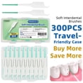thumbnail image 1 of VINSULLA Dental Floss Picks for Teeth Cleaning, Easy to Use Disposable Interdental Brushes with Convenient Carry Case, (Green, 300 Count), 1 of 7