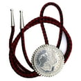 thumbnail image 1 of VINTAGE 1921 MORGAN SILVER DOLLAR BOLO TIE WITH CORD TIPS EBS6703/121923, 1 of 3