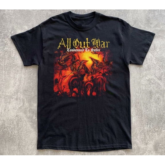 VINTAGE All Out War Condemned To Suffer T Shirt All Size S-5XL AR1473