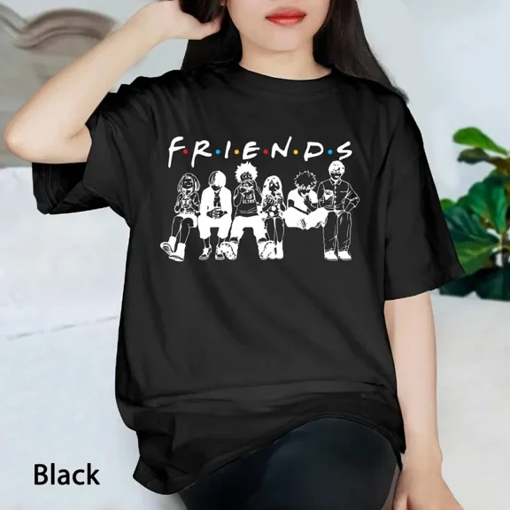 VINTAGE Anime My Hero Academia Friends Black T-Shirt