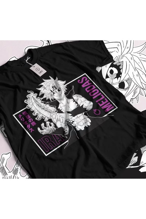 VINTAGE Anime Nanatsu No Taizai Meliodas Son Of Demon King Black T-Shirt