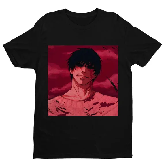 VINTAGE Anime Toji Red Style JJK Black T Shirt Size S - 5XL