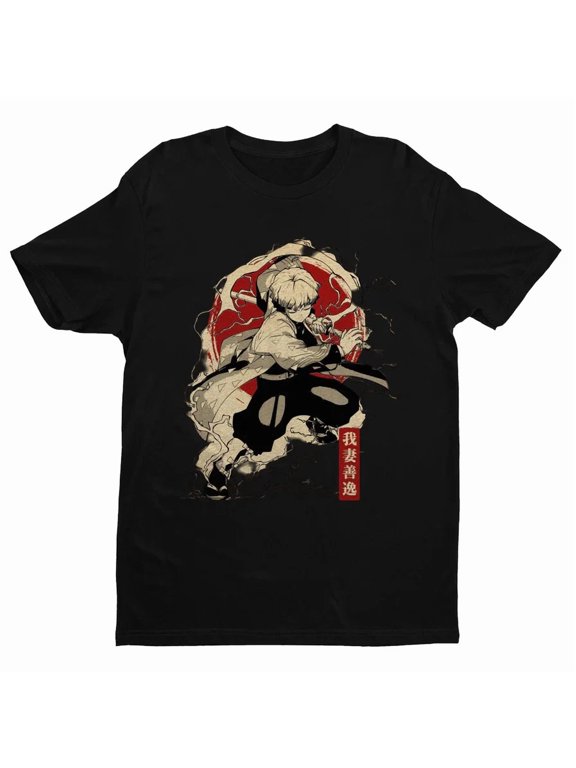 VINTAGE Anime Zenitsu Shirt, Lightning Breathing Shirt Black T Shirt Size S - 5XL