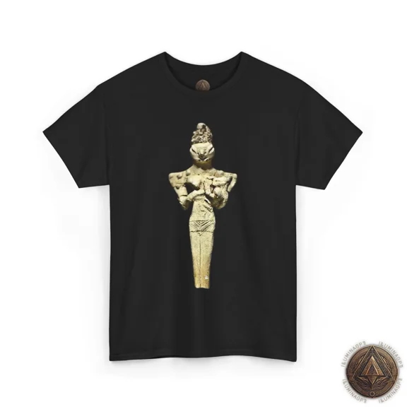 VINTAGE Anunnaki Reptilian Statue T-Shirt For Men & Women, Ancient Alien Artifact Tee