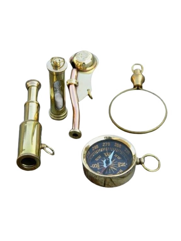 VINTAGE BRASS DESIGNER ANTIQUE KEY CHAIN KEY RING COLLECTIBLE Set Of 5 Pcs GIFT