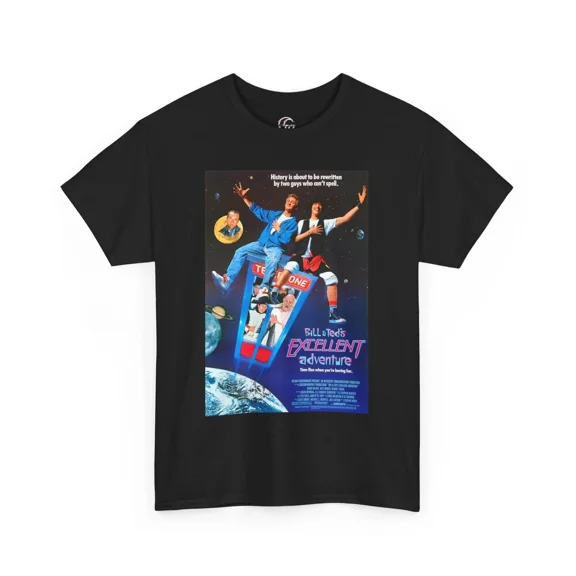 VINTAGE Bill & Ted's Excellent Adventure Movie Poster T-Shirt, Funny 80s Retro Movie Tee