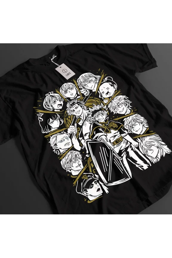 VINTAGE Black Clover Shirt Asta Tshirt Yuno T-Shirt Noelle Top Yami Luck Anime Demon Tee