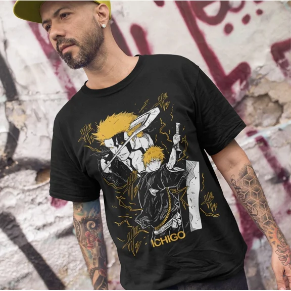 VINTAGE Bleach Ichigo Kurosaki T-shirt,AnimeGraphic Tee All Size