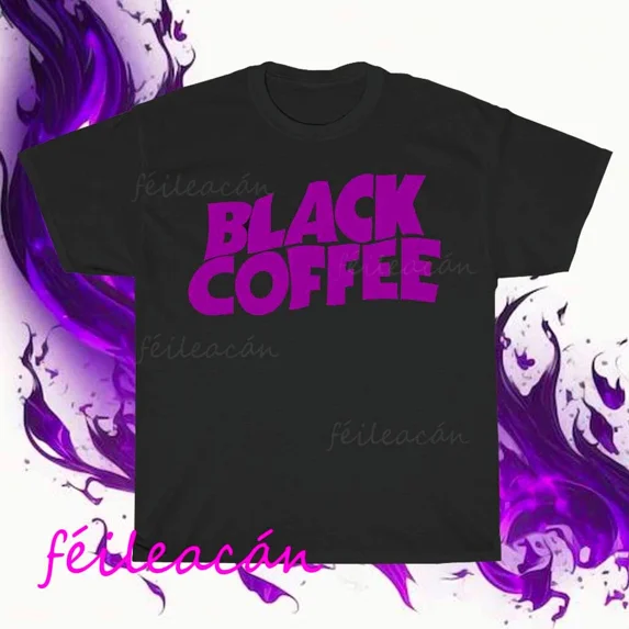 VINTAGE Brand New Black Coffee (purple) Active logo American T-Shirt Funny Size S to 5XL