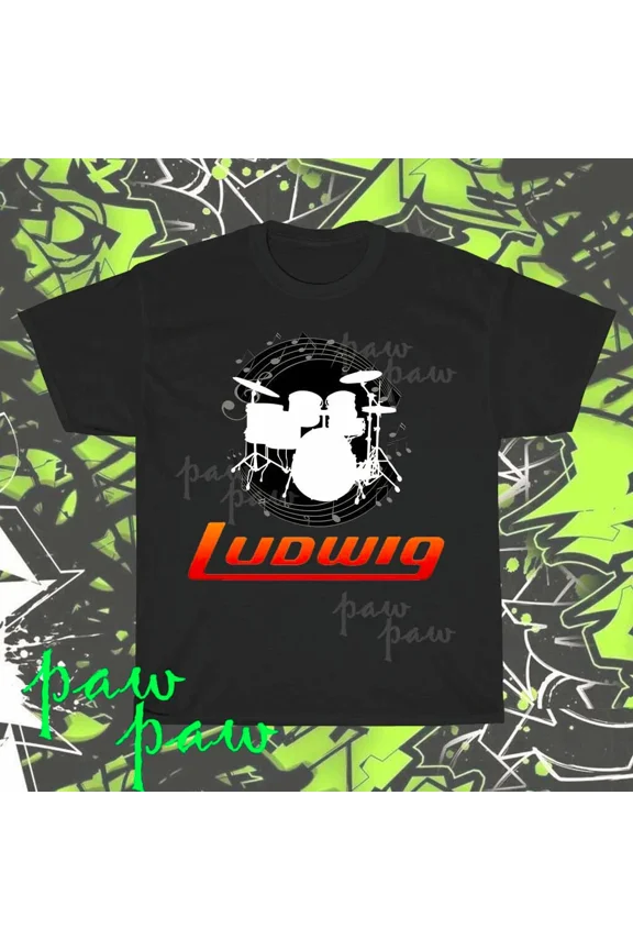 VINTAGE Brand New LUDWIG DRUMS Logo American T-Shirt Funny Size S to 5XL