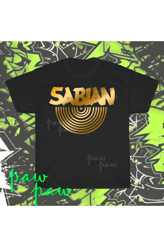 VINTAGE Brand New Sabian Cymbals Logo American T-Shirt Funny Size S to 5XL