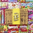 thumbnail image 1 of VINTAGE CANDY CO. 15TH BIRTHDAY RETRO CANDY GIFT BOX - 2008 Decade Childhood Nostalgia Candies - Fun Care Package Gift Basket - Fifteenth Birthday - PERFECT For Girls and Boys Turning 15 Years Old, 1 of 1