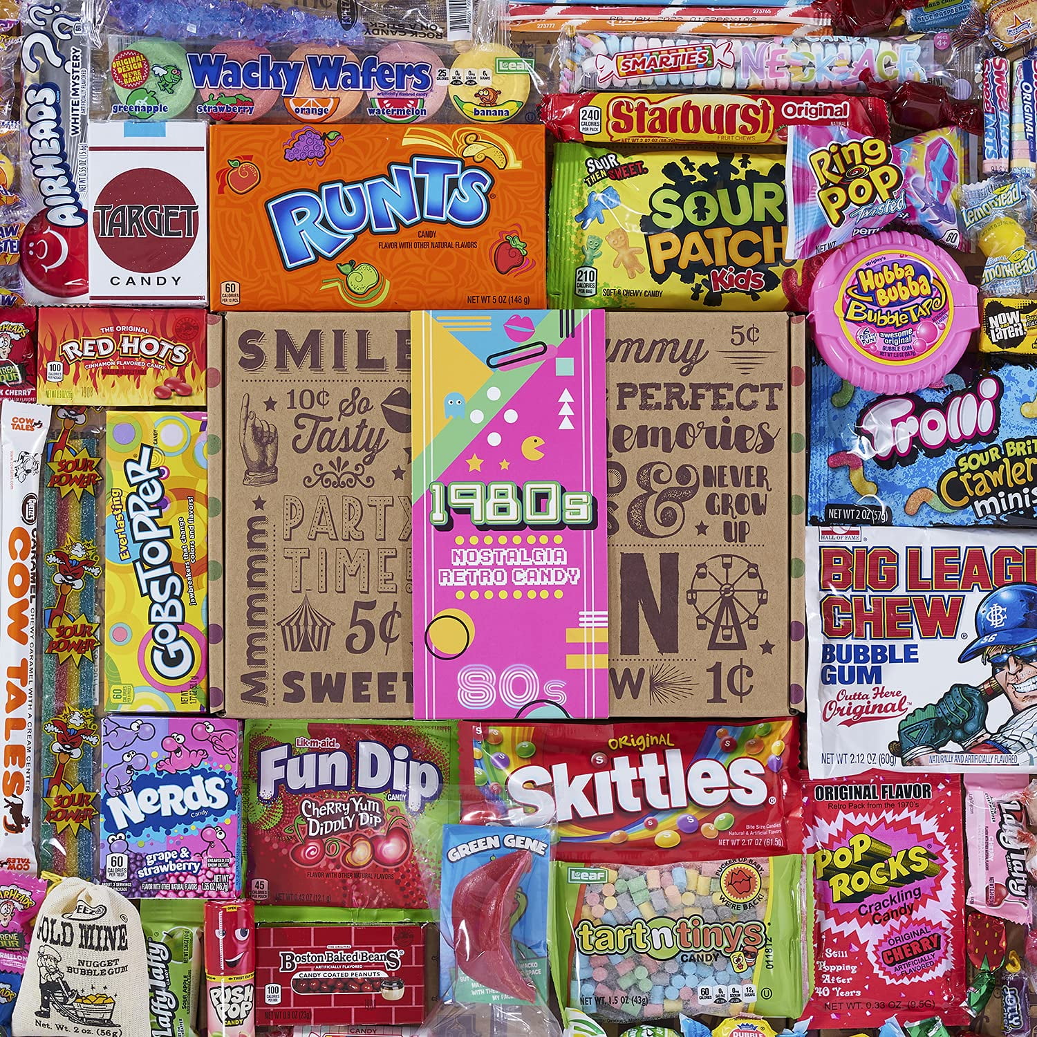 VINTAGE CANDY CO. 1980 s RETRO CANDY GIFT BOX 80s Nostalgia Candies Flashback EIGHTIES Fun Gag Gift Basket PERFECT 80s Candies For Adults