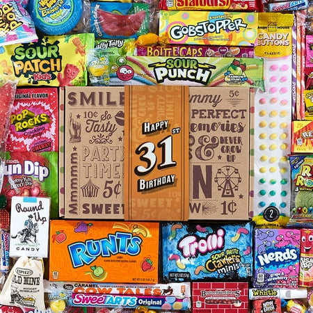 VINTAGE CANDY CO. 31ST BIRTHDAY RETRO CANDY GIFT BASKET - 1992 Party Assortment Candy Variety - Fun Care Package Gift Basket - Thirty First Birthday - PERFECT For Men and Women Turning 31 Years Old