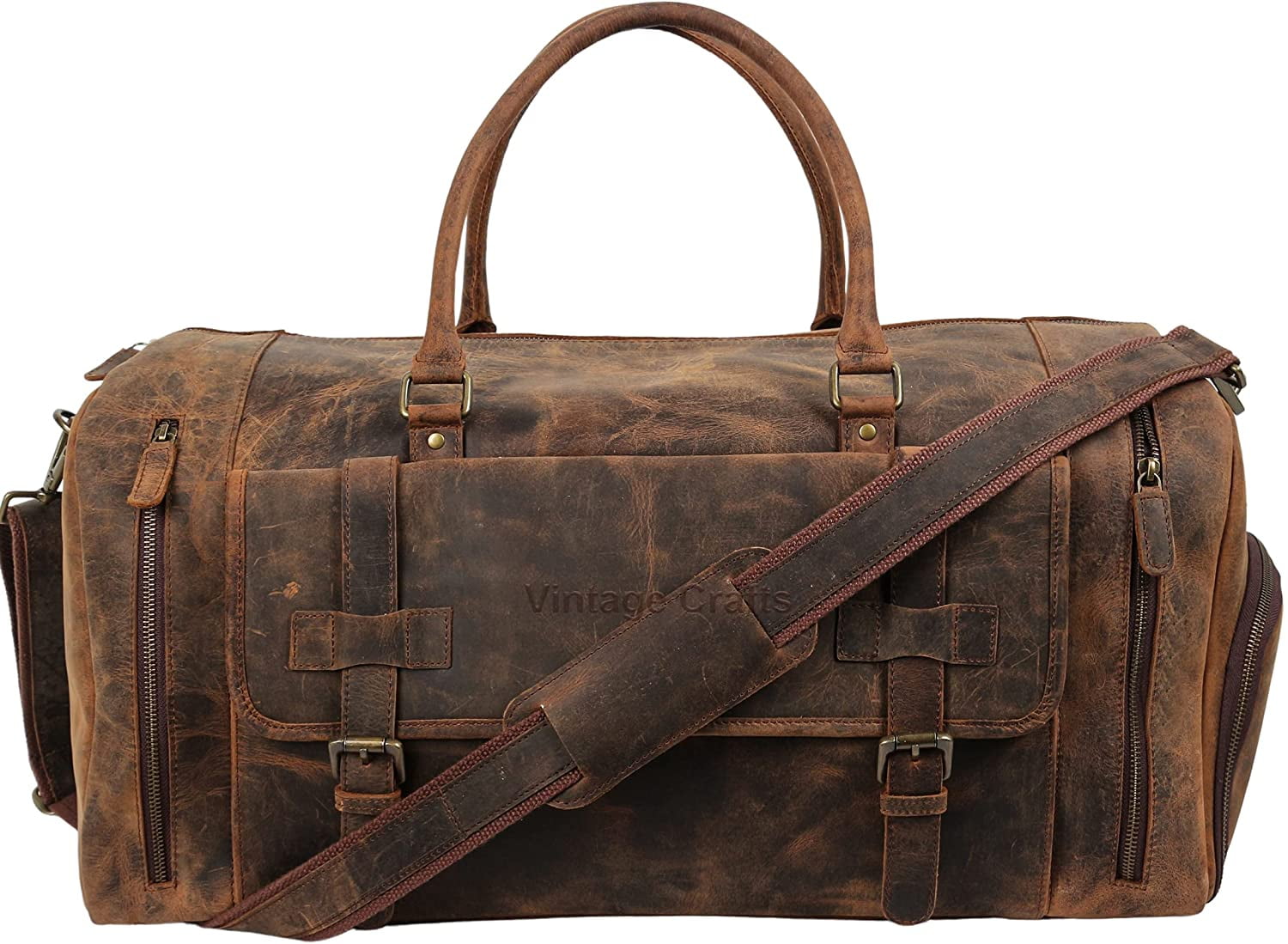 Leather Weekend Bag Genuine Travel Duffle Sports Cabin Gym Holdall Luggage  Bag