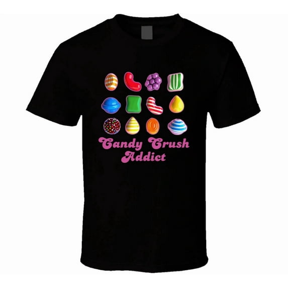 VINTAGE Candy Crush Addict Game App Color Bomb Stripes T Shirt