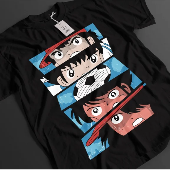 VINTAGE Captain Tsubasa Shirt Hyuga Tshirt Wakabayashi T-Shirt Misugi Soccer Anime Tee