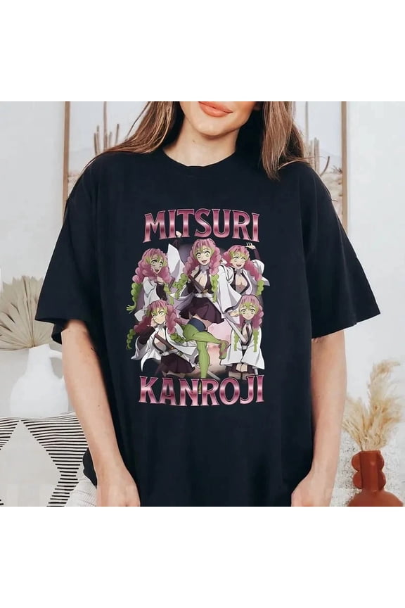 VINTAGE Demon Mitsuri Kanroji Kimetsu T-Shirt – Anime Unisex Manga Japanese