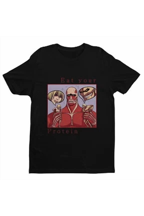 VINTAGE Eat Your Protein AoT Shirt, Attack Titan Shirt, AOT Shirt, Anime Shirt, Funny An