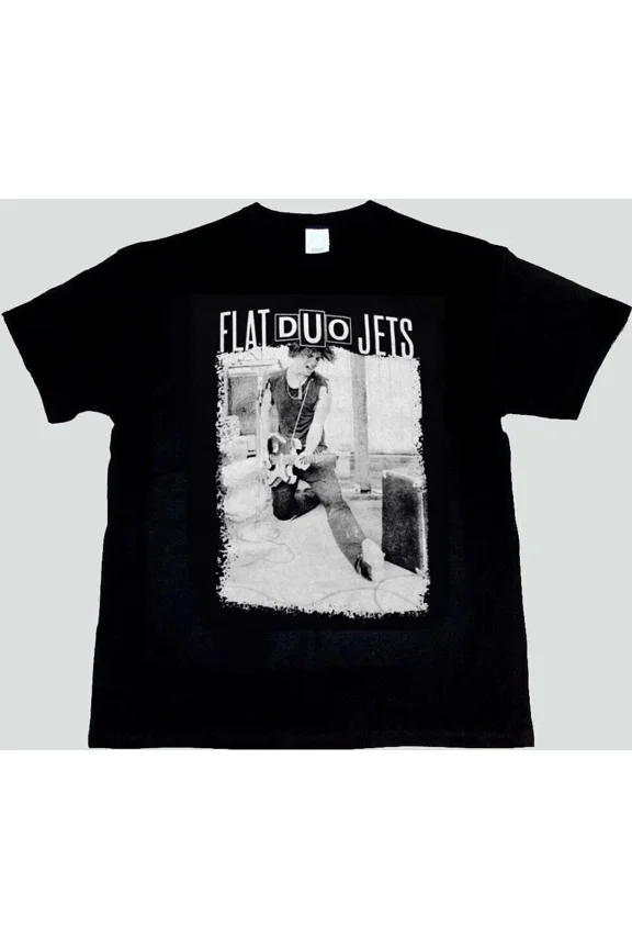 VINTAGE FLAT DUO JETS rock band Unisex Black t-shirt