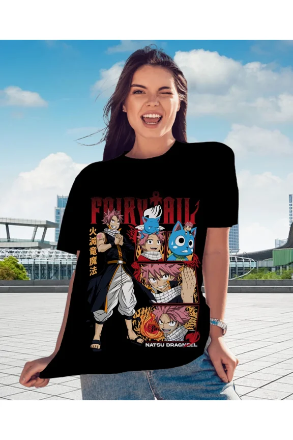 VINTAGE Fairy Tail T-shirt Gray Fullbuster Natsu Dragneel Girl Anime Gift Shirt Gift