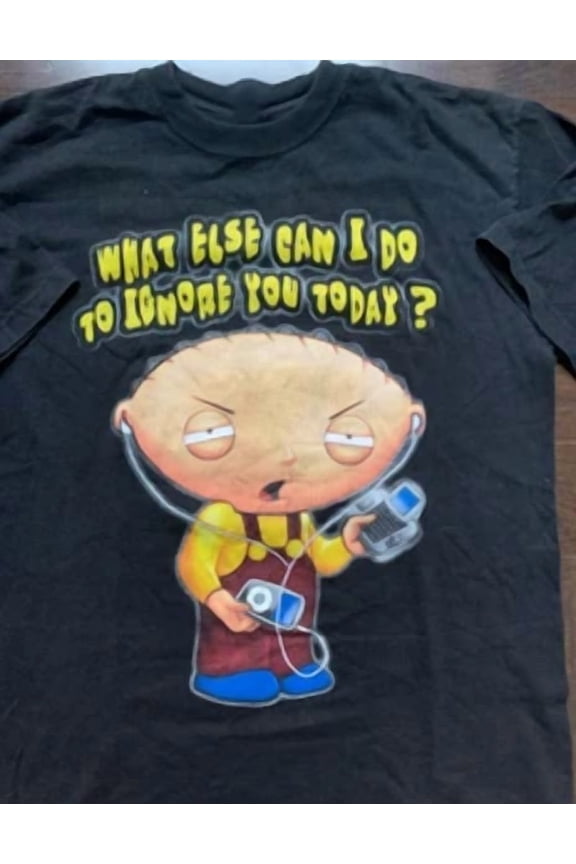 VINTAGE Family Guy Stewie Being A Little T Shirt Funny Black Unisex S-2345XL LI1060