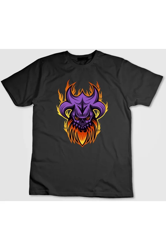 VINTAGE Famous Cartoon Flaming Beast Figure ,Short Sleeve T Shirt Men / Woman H362