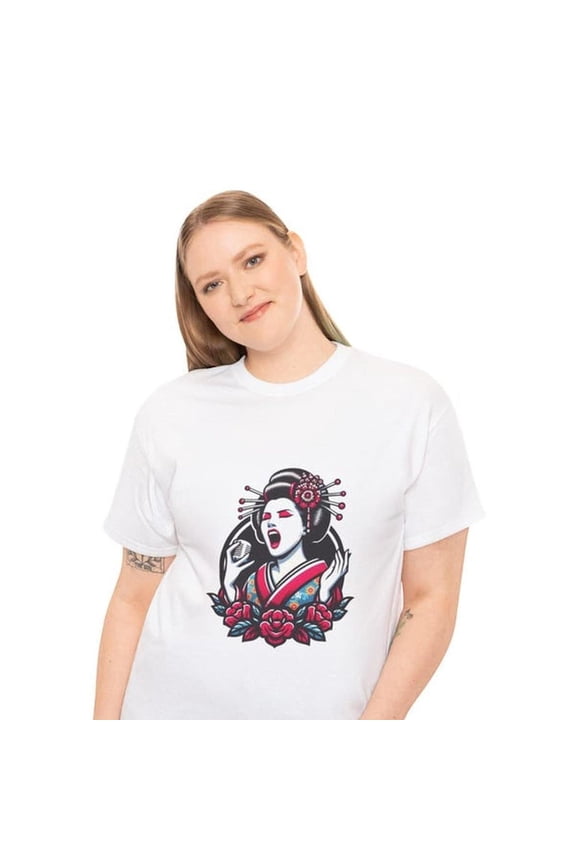 VINTAGE GEISHA GRAPHIC T-Shirt Geisha Rock Fusion Unisex Cotton Tee Japanese Music Culture Shirt Alt Fashion Cool Japan Streetwear