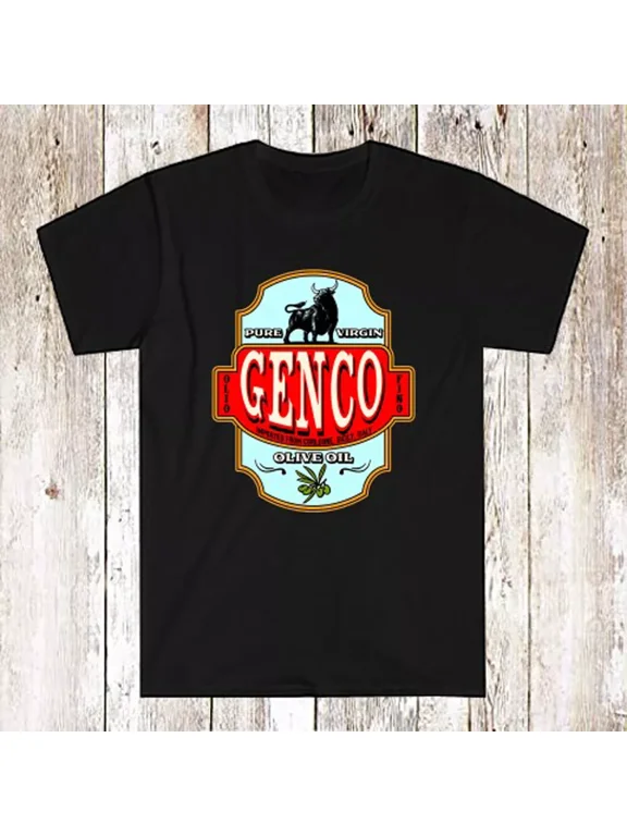VINTAGE Genco Olive Oil Men's Black T-Shirt Size S-5XL