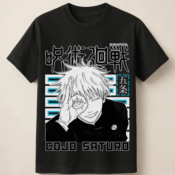 VINTAGE Gojo Satoru Jujutsu Kaisen Bold Look Sorcerer Power Unisex T Shirt