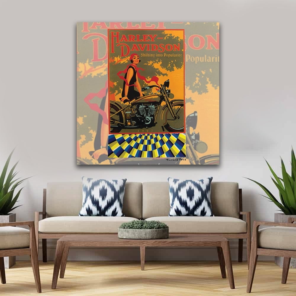 VINTAGE HARLEY DAVIDSON STARLET - 14"x14" Canvas Artwork 30 x 30