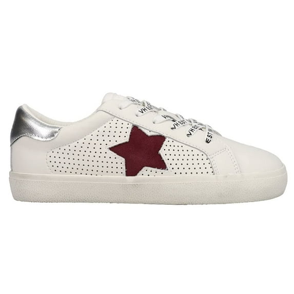 VINTAGE HAVANA Gadol White Orchid Multi Lace Up Burgundy Star Fashion Sneakers (7, White Orchid Multi)