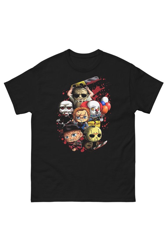 VINTAGE HORROR BOBBLE HEADS 90s horror movies Unisex classic tee (L)