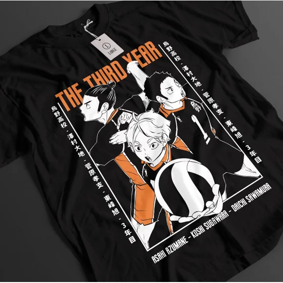 VINTAGE Haikyuu Shirt Shoyo Hinata Tshirt Kageyama T-Shirt Tsukki Kuroo Sport Anime Tee