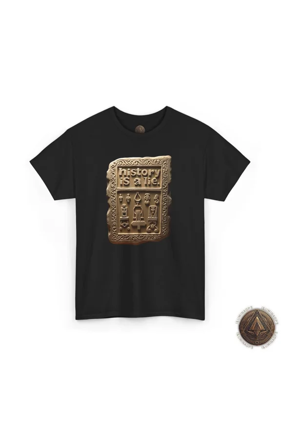 VINTAGE History Is A Lie Tablet T-Shirt, Conspiracy Tee, Alternative History Shirt