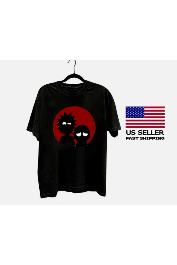 VINTAGE Hot New Rick and Morty Silhouette T-Shirt - Minimalist Anime Design Unisex Tee