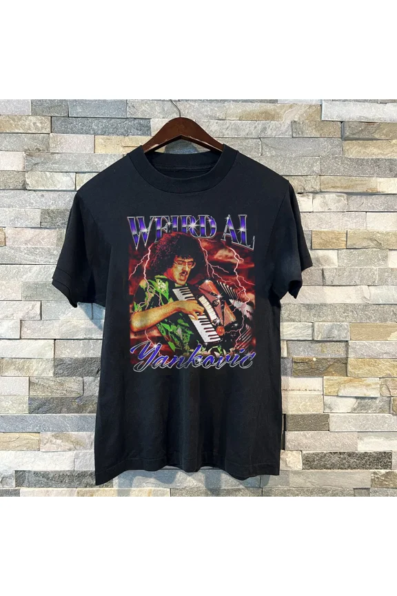 VINTAGE Inspired Yankovic Retro Weird Al Gift Funny Black All Size T-Shirt CC093