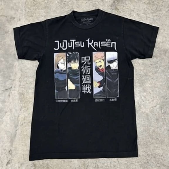 VINTAGE Jujutsu Kaisen Anime TV Show Promo Tee Vintage 00s Black T-shirt Size Small Rare