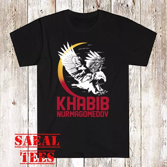 VINTAGE Khabib Nurmagomedov The Eagle Russian Men's Black T-Shirt Size S-5XL