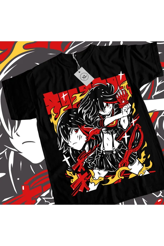 VINTAGE Kill la Kill Ryuko T-Shirt Girl anime ryuko matoi Senketsu Waifu Shirt All Size