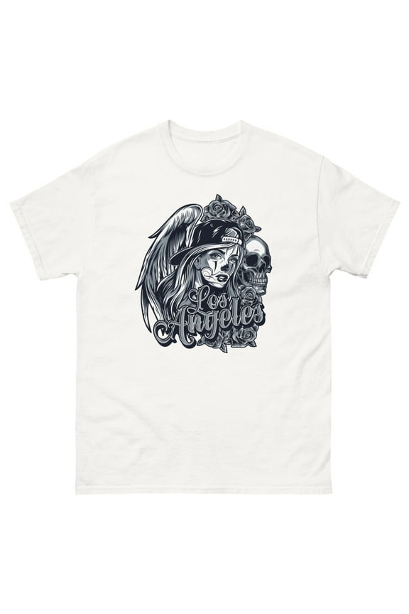 VINTAGE LOWRIDER STYLE 90S OLD SCHOOL GANGSTER CHOLO CHOLA Men's classic tee (White, L)